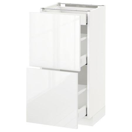 Напольный шкаф/2фасада/3ящика, белый/Рингульт белый 40x37 см IKEA METOD МЕТОД / MAXIMERA МАКСИМЕРА 792.361.23