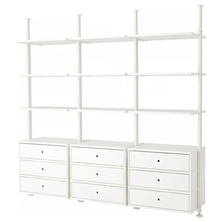 ELVARLI Открытая комбинация д/хранения - белый 258x51x222-350 см