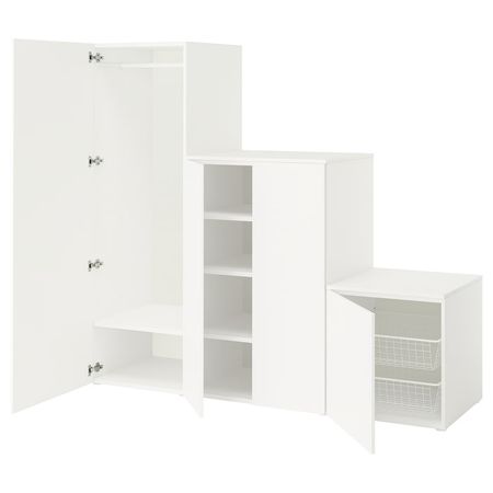 PLATSA Гардероб 4-дверный - белый/Fonnes белый 200x57x181 см