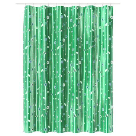 BOLLBUDDLEJA Штора для ванной - зеленый/цветочный орнамент 180x200 см