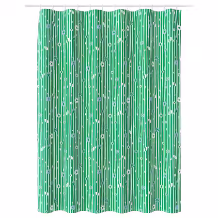 BOLLBUDDLEJA Штора для ванной - зеленый/цветочный орнамент 180x200 см