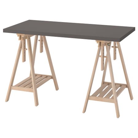 Письменный стол, 120x60 см, темно-серый, береза IKEA LAGKAPTEN ЛАГКАПТЕН 494.164.89