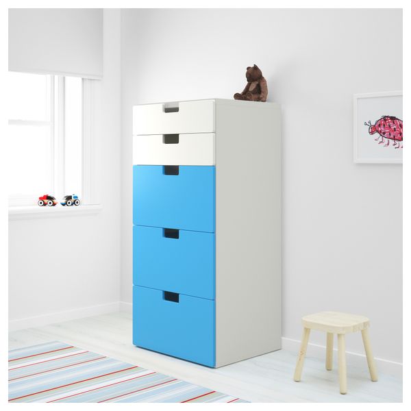 Комбинация для хранения с ящиками СТУВА, белый, синий (60x50x128 см) - фото 2