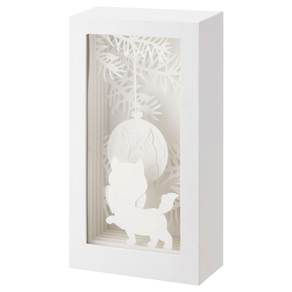 Светодиодное настольное украшение СТРОЛА, с батарейным питанием, котенок белый - фото 2