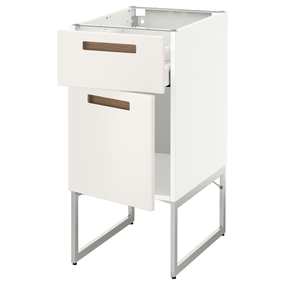 Напольный шкаф с ящиком, дверью МЕТОД / МАКСИМЕРА, белый, Мэрста белый - схема-чертеж с размерами