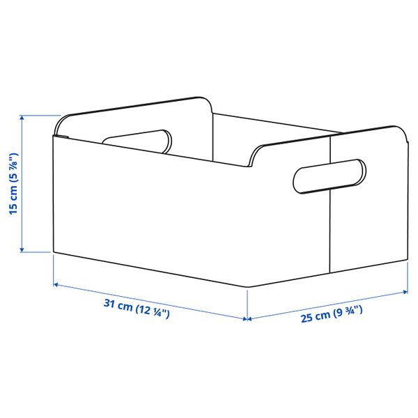 Коробка, желтый 25x31x15 см IKEA БЕСТО 703.838.68 - схема-чертеж с размерами