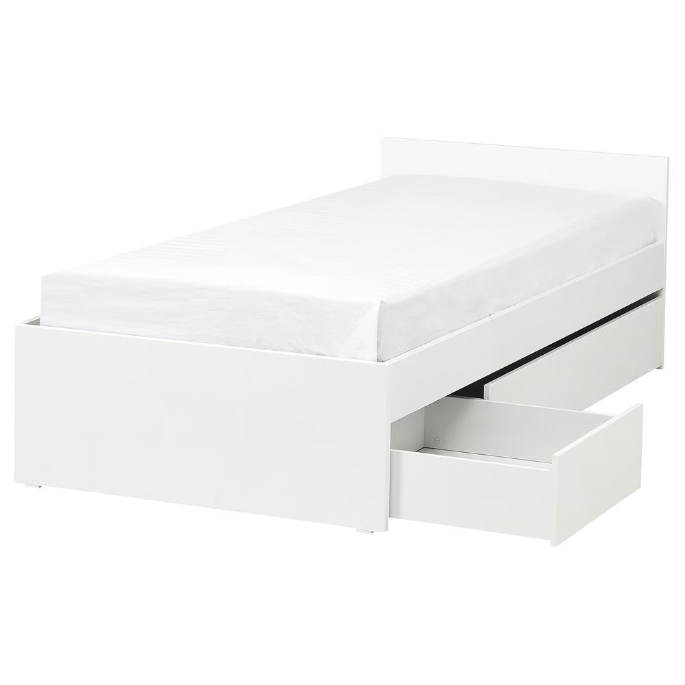 VIHALS Каркас кровати с 2 ящиками - белый/Luröy 90x200 см - фото 1