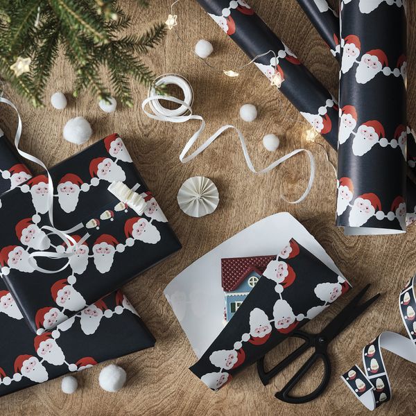 Рулон оберточной бумаги, орнамент «Санта Клаус» синий, 4x1 м IKEA VINTERFINT 505.772.83 - схема-чертеж с размерами