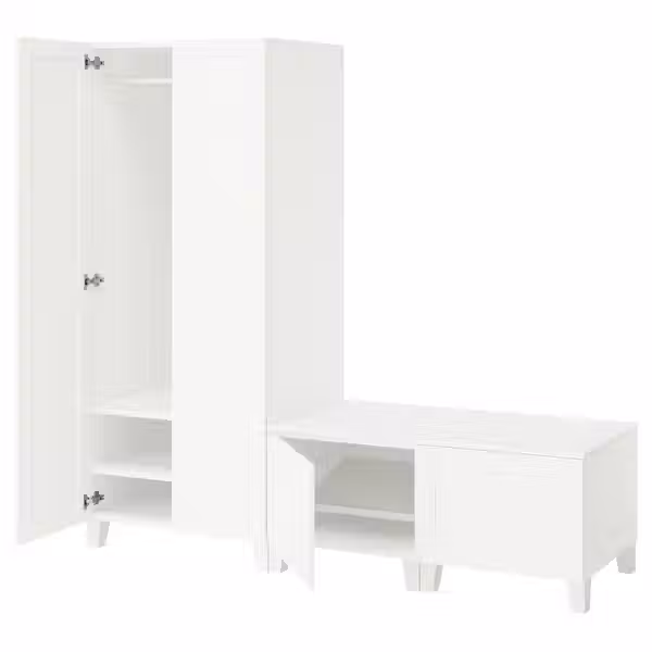PLATSA Гардероб 4-дверный - белый/Sannidal белый 200x57x191 см - фото 1