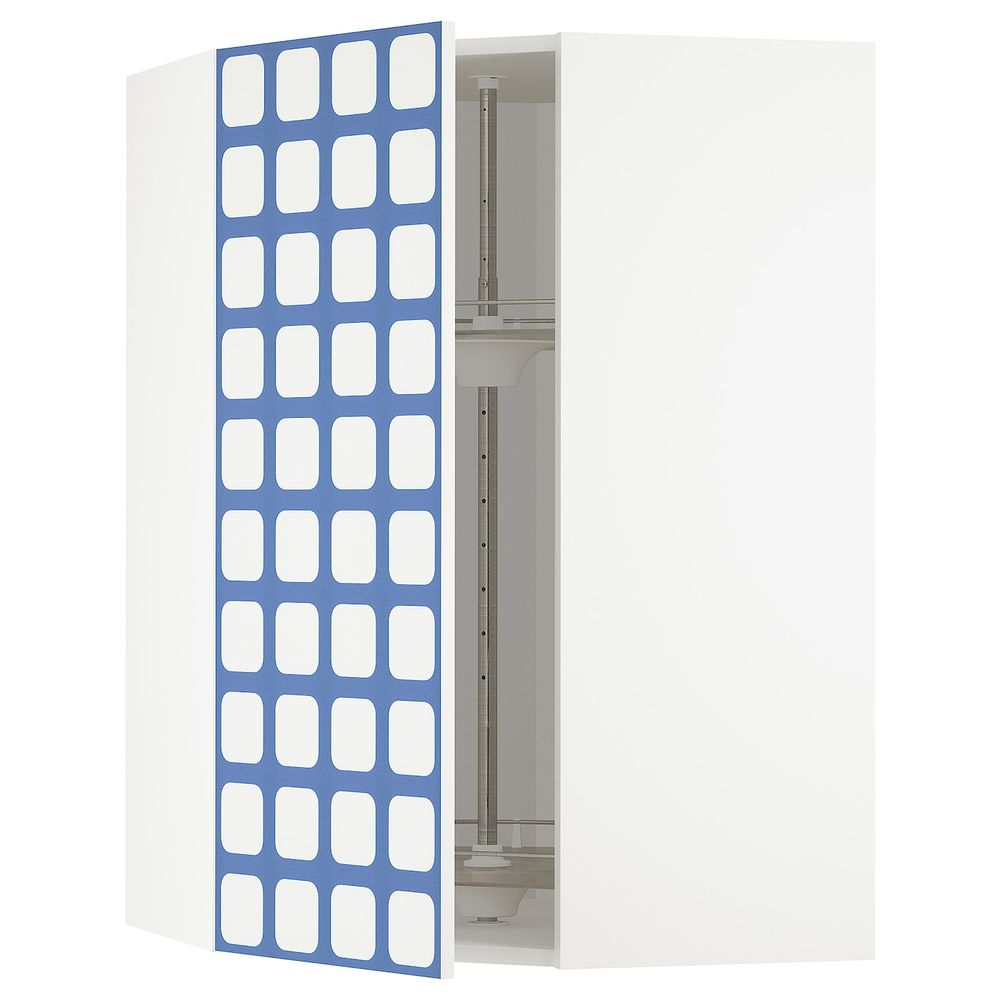 Угловой навесного шкаф с вращающейся секц, белый, Иттербин с печатным рисунком 68x100 см IKEA МЕТОД 792.870.99 - схема-чертеж с размерами