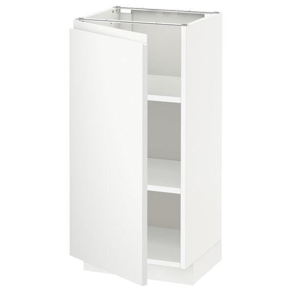 Напольный шкаф с полками, белый/Воксторп матовый белый 40x37 см IKEA METOD МЕТОД 492.254.37 - схема-чертеж с размерами