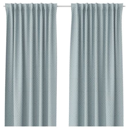 Гардины, 2 шт., 145x300 см, голубой IKEA ÅKERMOLKE 805.665.65