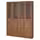 BILLY / OXBERG Стеллаж + глухие/стеклянные дверцы - коричневый под грецкий орех 160x202 см