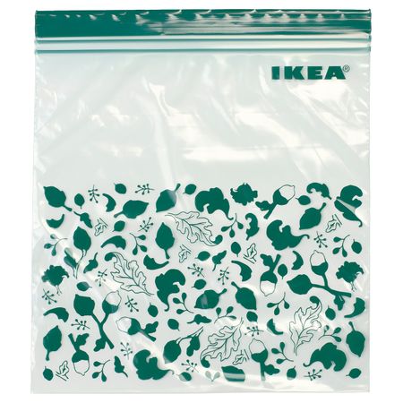 Пакет закрывающийся, Орнамент/зеленый 2.5 л IKEA ИСТАД 304.638.43
