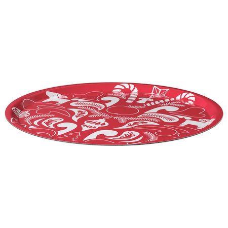 Поднос, с рисунком, белый/красный, 43 см IKEA ВИНТЕРФЕСТ 904.327.83