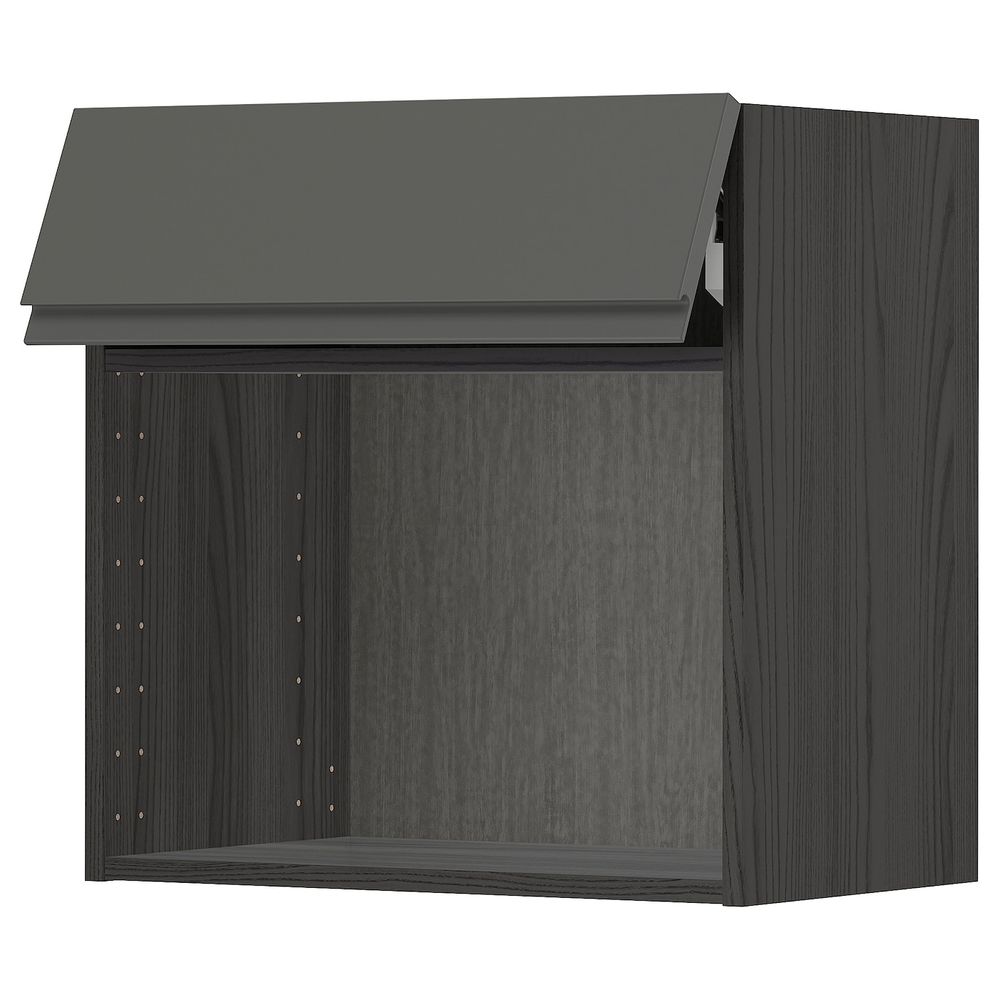 Навесной шкаф для СВЧ-печи, черный, Воксторп темно-серый 60x60 см IKEA МЕТОД 393.108.79 - схема-чертеж с размерами