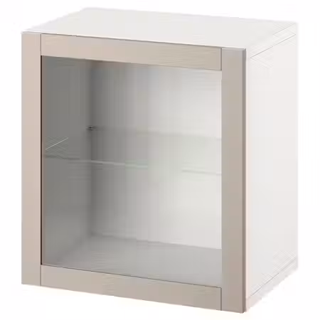 BESTÅ Комбинация настенных шкафов - белый/Sindvik светлый серо-бежевый 60x42x64 см