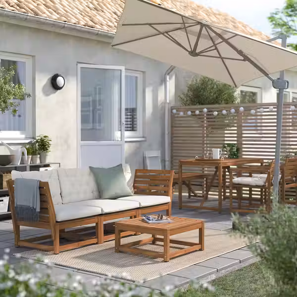 SVALÖN СВАЛЁН Зонт от солнца, подвесной - светлый серо-бежевый 300x200 см - фото 3