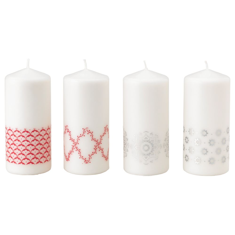 Неароматическая свеча формовая ВИНТЕР 2015, различные орнаменты (15 см) - фото 1
