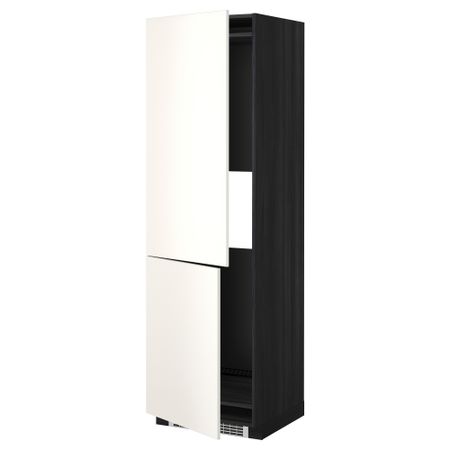 Высокий шкаф для холодильника или морозильник МЕТОД, черный, Веддинге белый