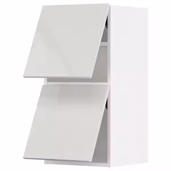 METOD Навесной шкаф/2 дверцы, горизонтал - белый/Ringhult светло-серый 40x80 см - фото 1