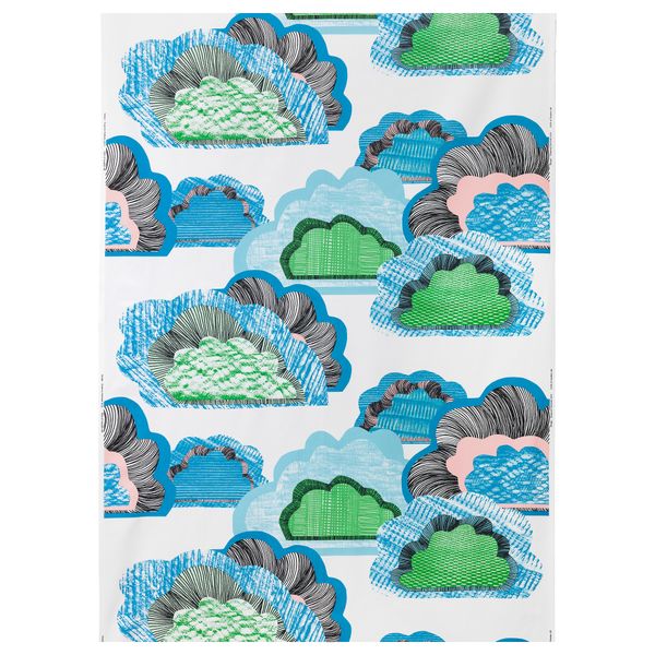 Ткань ДОФТРЭНКА, белый, разноцветный (150 см) - схема-чертеж с размерами