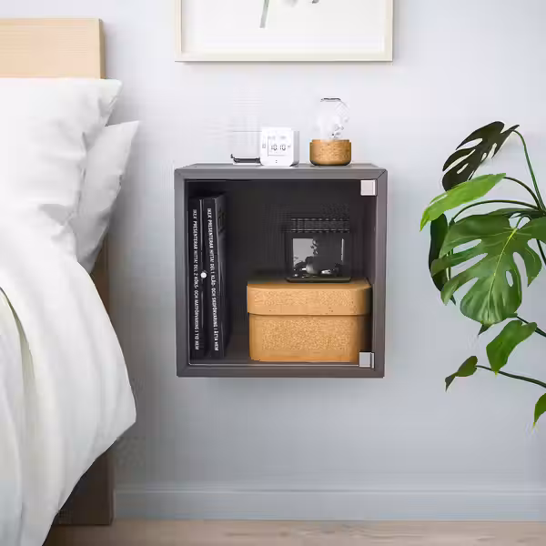 EKET Навесной шкаф со стеклянной дверью - темно-серый 35x35x35 см - фото 2