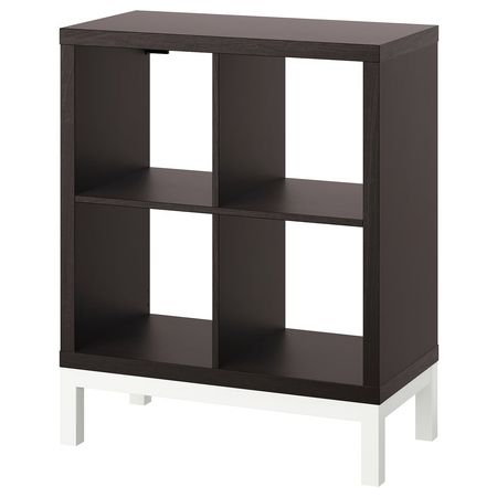 KALLAX Стеллаж с основанием - черно-коричневый/белый 77x94 см