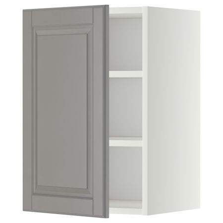 Навесной шкаф с полками, белый, Bodbyn серый, 40x60 см IKEA METOD МЕТОД 294.609.73