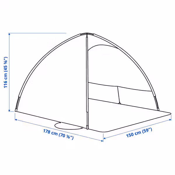STRANDÖN СТРАНДЁН Тент от солнца/ветра - ярко-оранжевый/ярко-желтый - фото 5