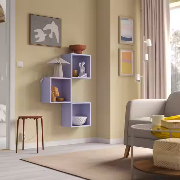 EKET Комбинация настенных шкафов - бледно-сиреневый 70x25x105 см - фото 2