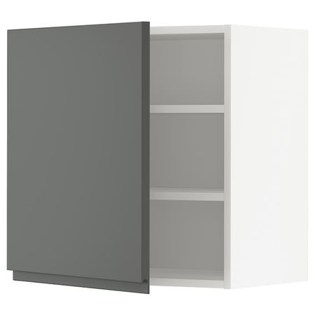 Шкаф навесной с полкой, белый/Воксторп темно-серый 60x60 см IKEA METOD МЕТОД 393.100.73