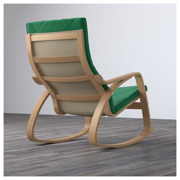 Кресло-качалка ПОЭНГ, дубовый шпон, Сандбакка зеленый - фото 3