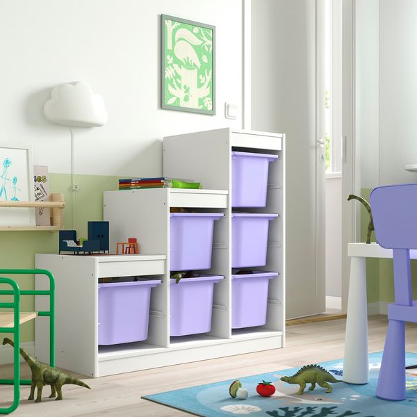 TROFAST Комбинация д/хранения+контейнеры - белый/сиреневый 99x44x94 см - фото 2
