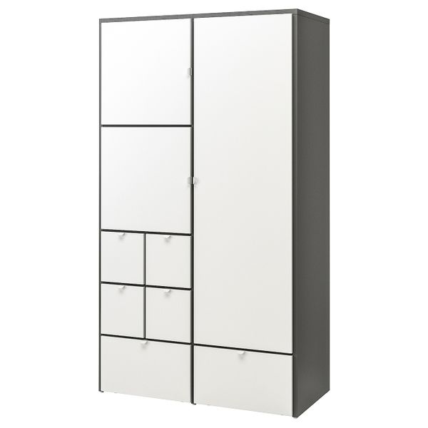 Гардероб, серый, белый 122x59x216 см IKEA ВИСТХУС 103.662.68 - фото 1