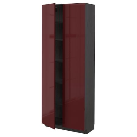 Высокий шкаф с полками, 80x37x200 cm IKEA METOD МЕТОД 894.599.19