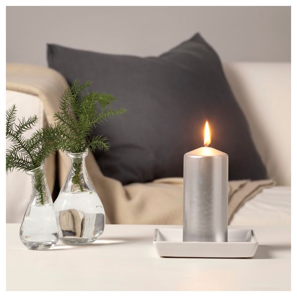 Неароматическая свеча формовая ВИНТЕР 2016, серебристый (15 см) - схема-чертеж с размерами