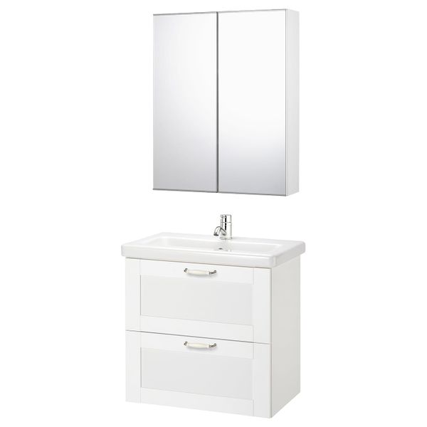 Комплект мебели для ванной, 6 предм., Йельсен белый/ПИЛКОН смеситель 64x43x65 см IKEA FISKÅN ФИСКОН / TVÄLLEN ТВЭЛЛЕН 194.360.64 - фото 1