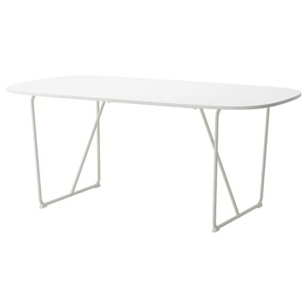 Стол ОППЕБЮ, белый, Бэккарид глянцевый белый (185x90 см)