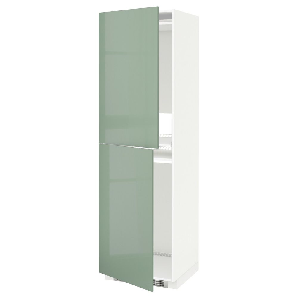 Высокий шкаф для холодильник/мороз, белый, Калларп светло-зеленый, 60x60x200 см IKEA МЕТОД 192.252.88 - схема-чертеж с размерами