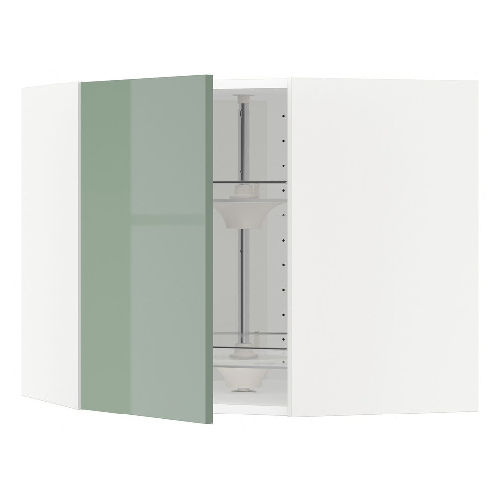 Угловой навесного шкаф с вращающейся секц, белый, Калларп светло-зеленый, 68x60 см IKEA МЕТОД 092.455.45 - схема-чертеж с размерами