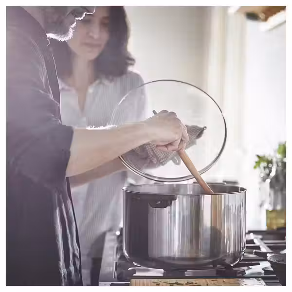 MIDDAGSMAT Кастрюля с крышкой - прозрачное стекло/нержавеющ сталь 10 л - фото 3