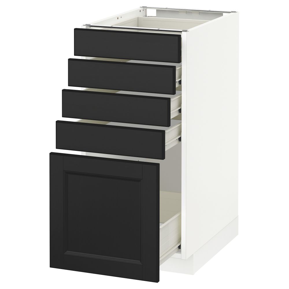 Напольный шкаф с 5 ящиками МЕТОД / ФОРВАРА, белый, Лаксарби черно-коричневый - схема-чертеж с размерами