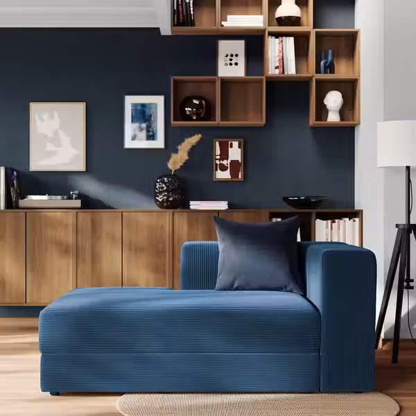 JÄTTEBO Модульная козетка, левая - с подлокотником/самласа темно-синий - фото 2