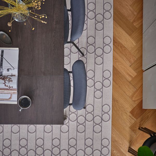 Ковер безворсовый, бежевый 160x230 см IKEA RINDSHOLM РИНДСХОЛЬМ 704.480.49 - схема-чертеж с размерами