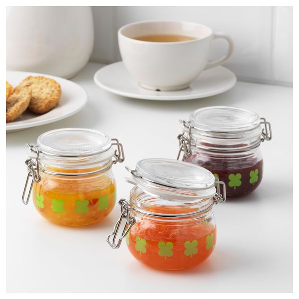 Банка с крышкой СОММАР 2019, стекло, с рисунком зеленый (13 сл) - схема-чертеж с размерами