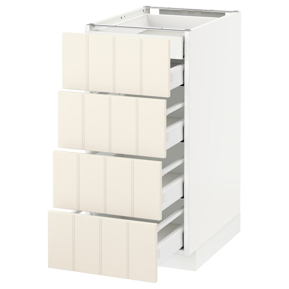Напольный шкаф 4 фронтальных, 2 низких, 3 средних ящ, белый/Хитарп белый с оттенком 40x60 см IKEA METOD МЕТОД / MAXIMERA - схема-чертеж с размерами