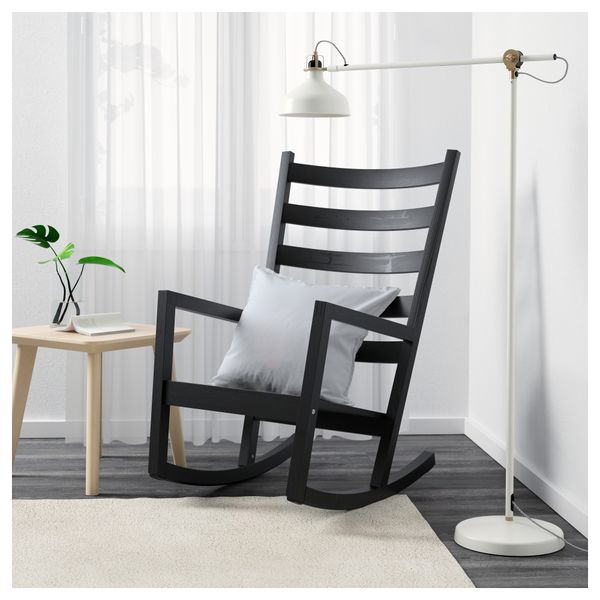 Кресло-качалка, для дома/улицы ВЭРМДЭ, черно-коричневый черный черно-коричневая морилка - фото 3