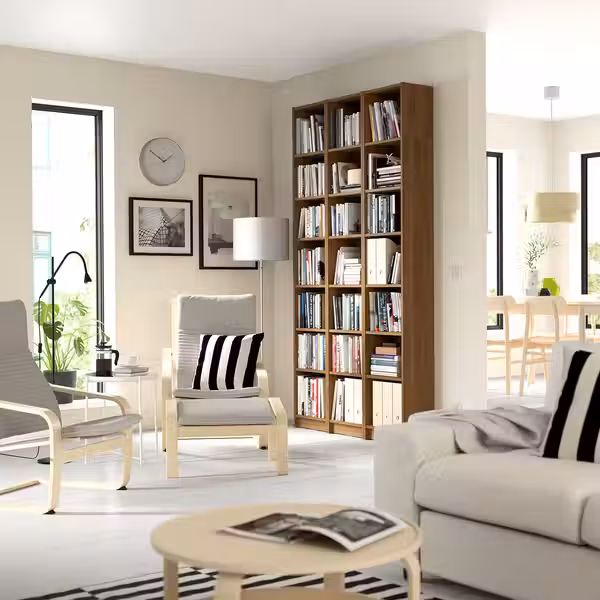 BILLY Стеллаж с дополнительными модулями - коричневый под грецкий орех 120x28x237 см - фото 2