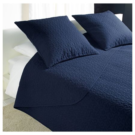 Покрывало и 2 чехла на подушку АЛИНА, синий (260x280/65x65 см)